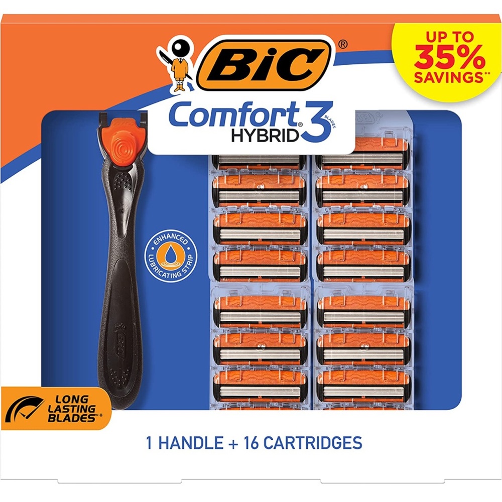 🆕 BIC Comfort 3 Hybrid Disposable 17 Piece Razor Kit for Men